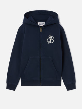 Sudadera con capucha Toronto de mezcla de algodón Navy blue con monograma SB Legacy 