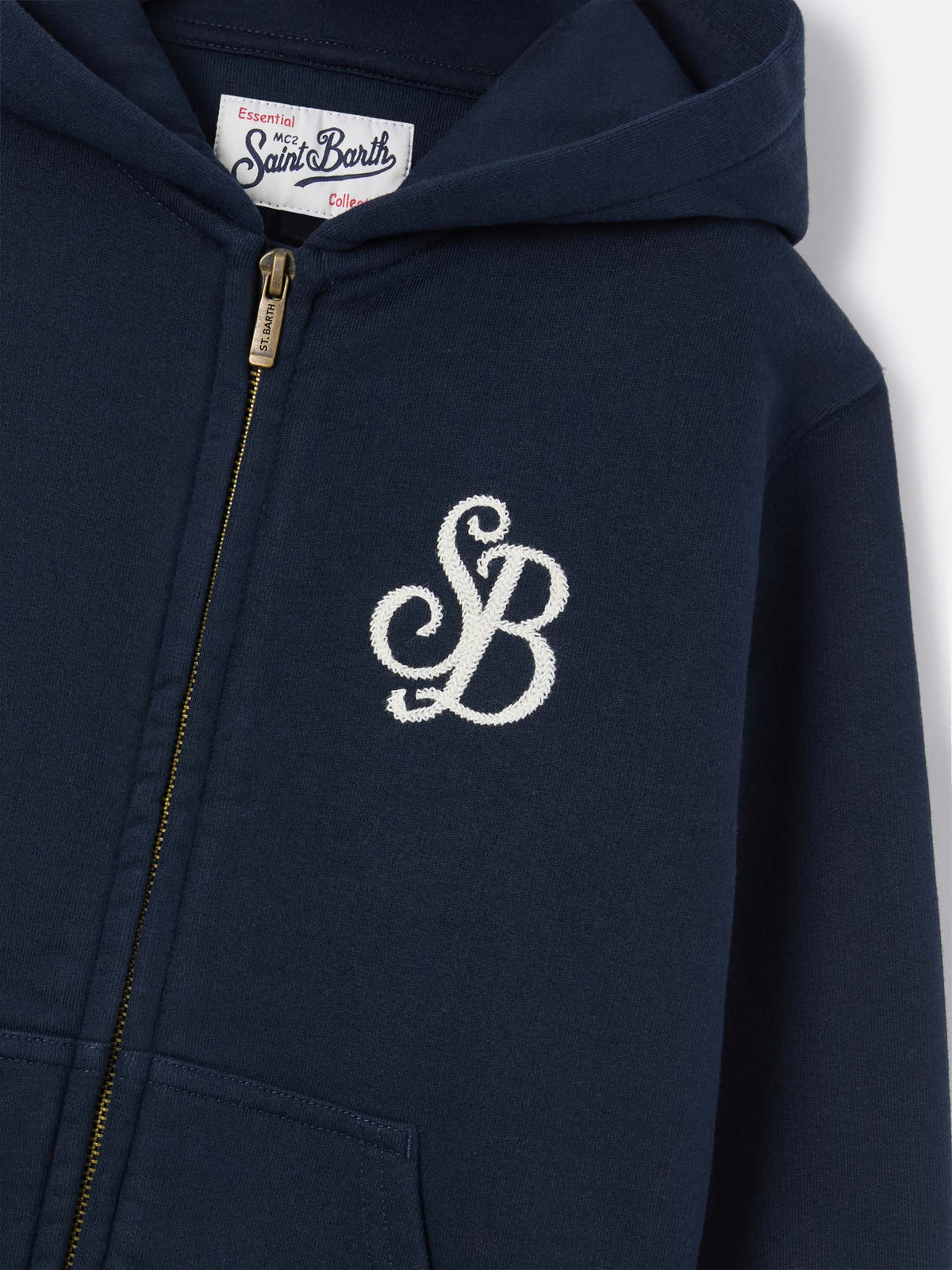 Sudadera con capucha Toronto de mezcla de algodón Navy blue con monograma SB Legacy 