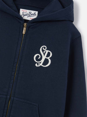 Sudadera con capucha Toronto de mezcla de algodón Navy blue con monograma SB Legacy 