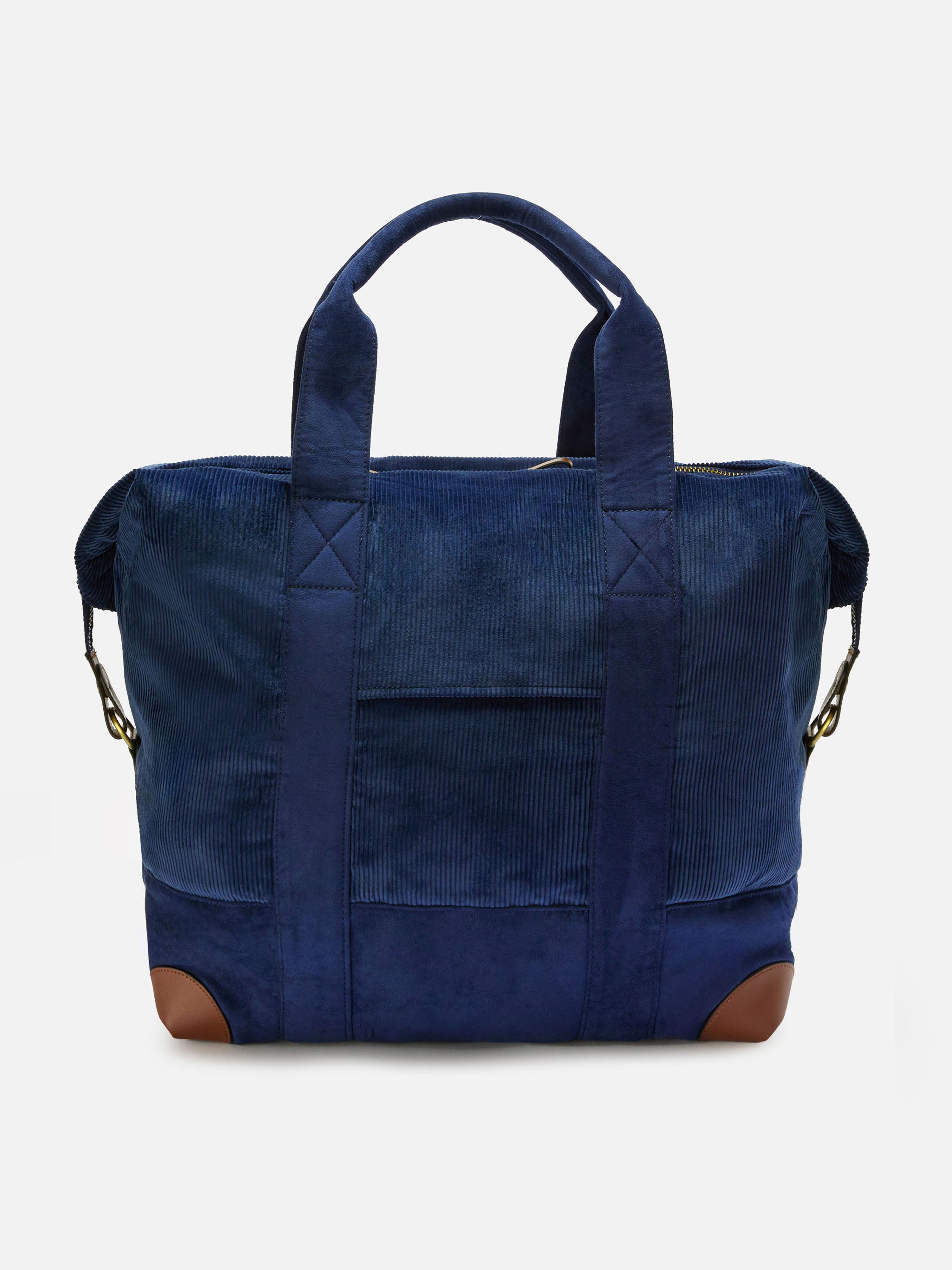 Travel Bag Corduroy Duffel in blue corduroy velvet and suede – MC2