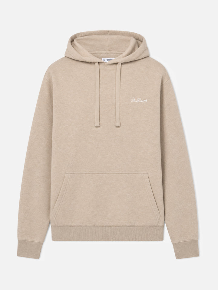 Meliertes beiges Sweatshirt Tribeca mit St. Barth-Stickerei 