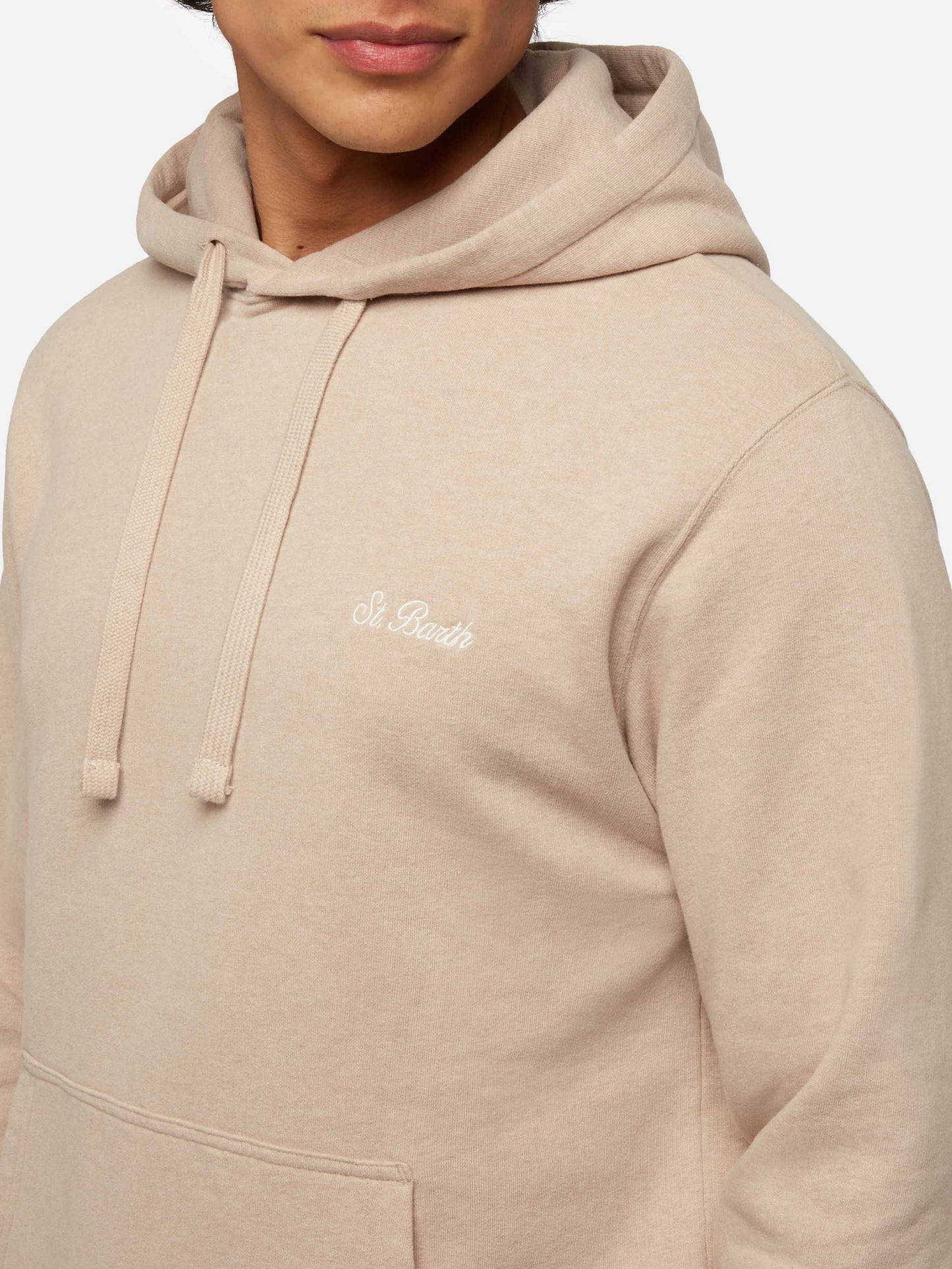 Melange-Beige-Sweatshirt Tribeca mit St. Barth-Stickerei