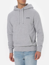 Man mélange grey sweatshirt Tribeca with St. Barth embroidery