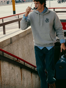 Grey Tribeca cotton hoodie with SB Legacy monogram