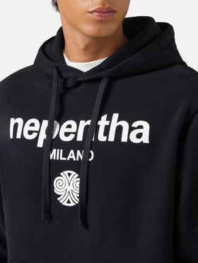 Felpa Tribeca in cotone nero con cappuccio e stampa Nephenta | NEPHENTA SPECIAL EDITION