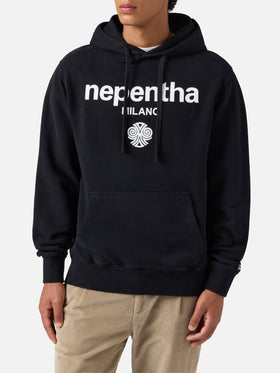 Felpa Tribeca in cotone nero con cappuccio e stampa Nephenta | NEPHENTA SPECIAL EDITION