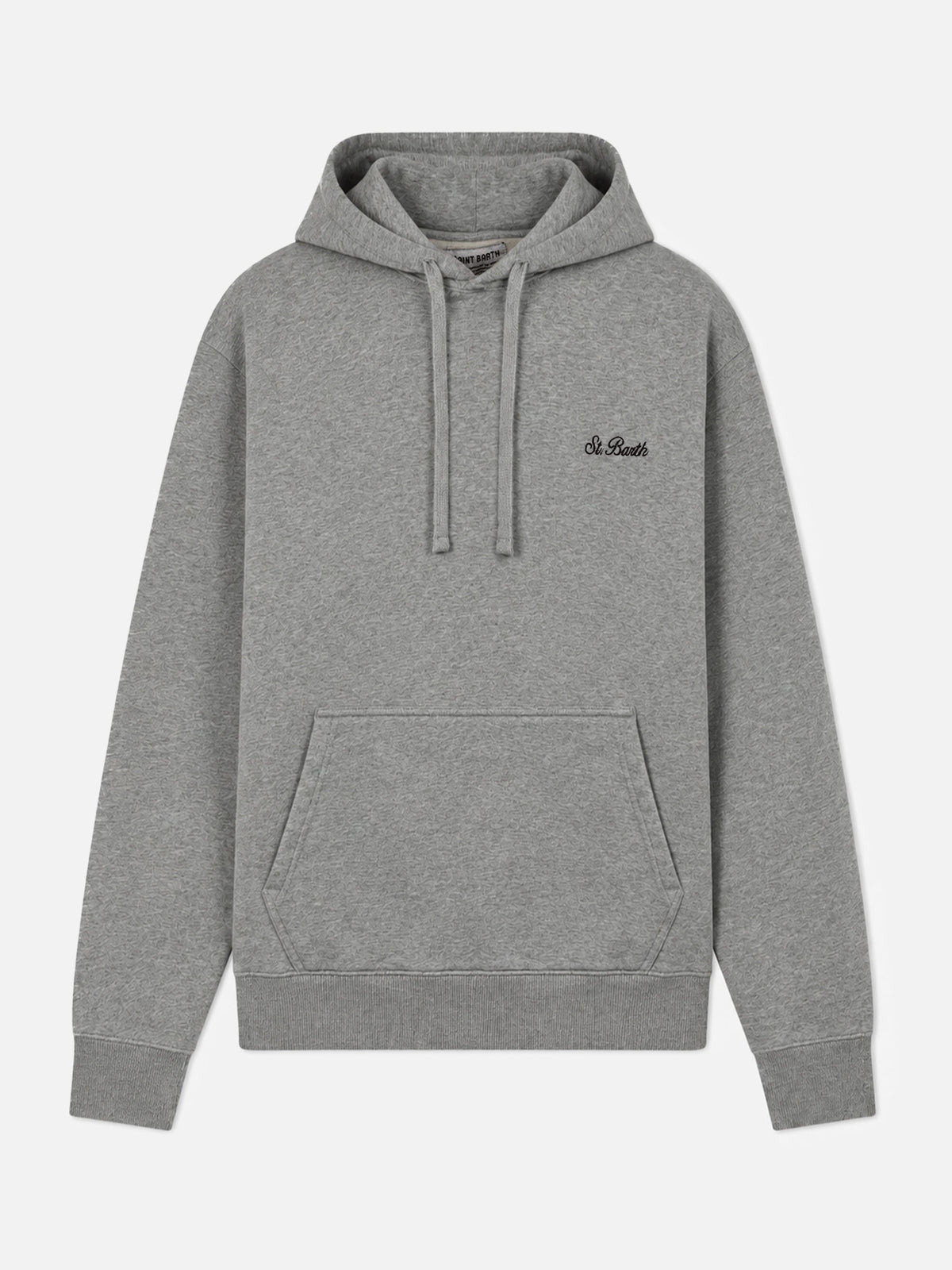 Tribeca Sweatshirt aus Baumwolle in einfarbigem Grau-Melange mit Logostickerei 