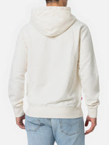 Man white sweatshirt Tribeca with St. Barth apres ski club emboidery