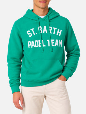 Felpa con cappuccio Tribeca verde in cotone con stampa St. Barth Padel Team