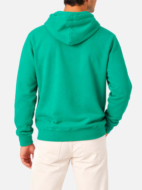 Felpa con cappuccio Tribeca verde in cotone con stampa St. Barth Padel Team