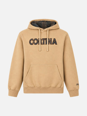 Beiger Tribeca Hoodie mit Cortina-Patch 