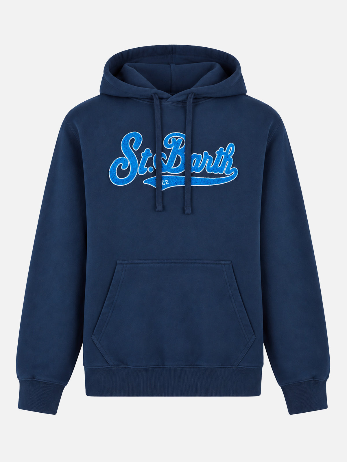 Sweat à capuche bleu Tribeca avec patch en tissu éponge 