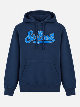 Sweat à capuche bleu Tribeca avec patch en tissu éponge 