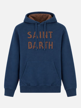 Felpa Tribeca cappuccio patch blu