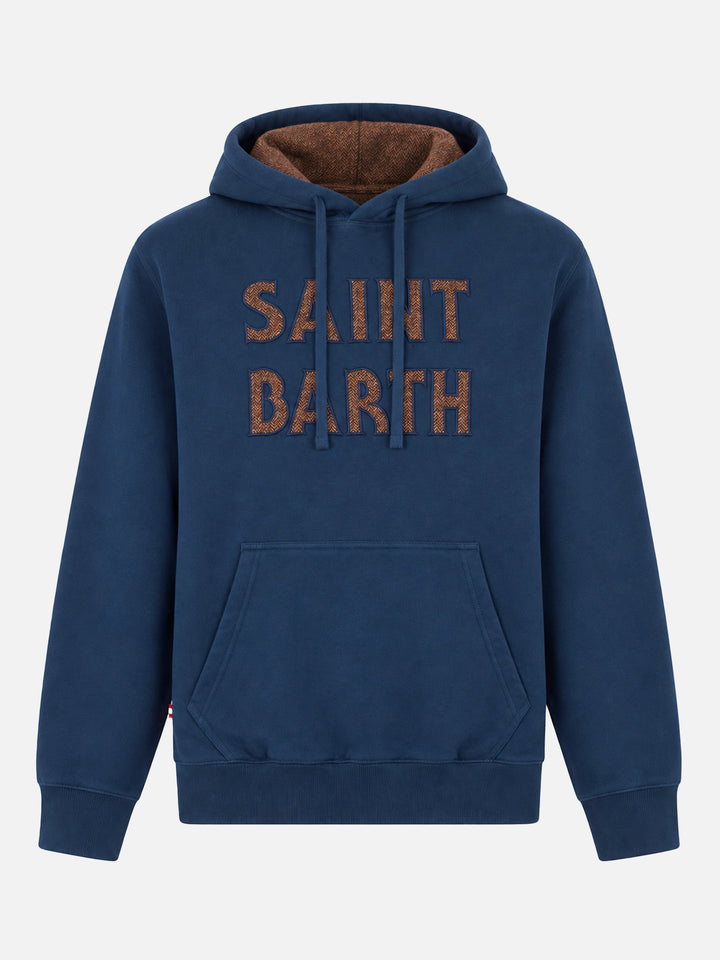 Felpa Tribeca cappuccio patch blu