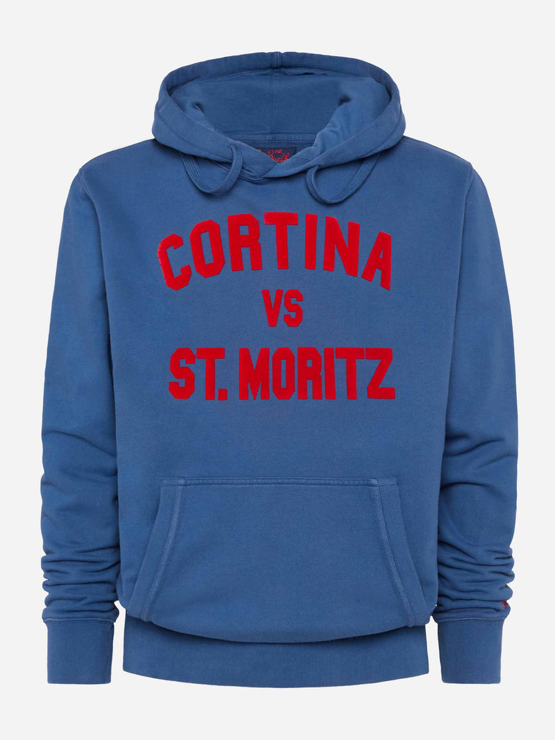 Cotton fleece sweatshirt Tribeca with Cortina vs St. Moritz print