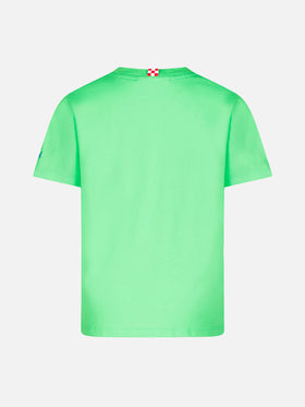 Boy green cotton t-shirt with Snoopy print | PEANUTS™ SPECIAL EDITION - MC2 Saint Barth