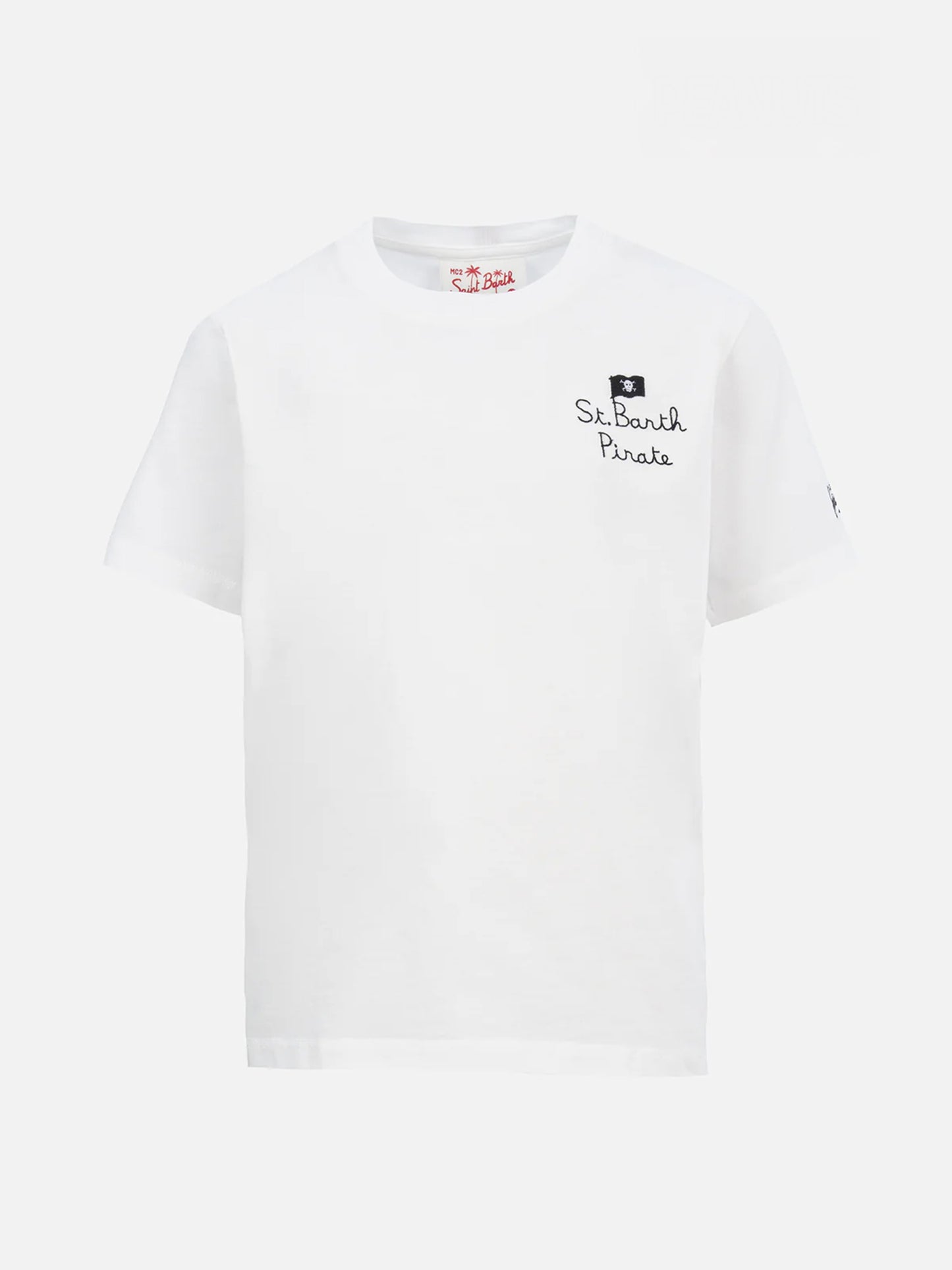 T-shirt da bambino in cotone con stampa Snoopy e ricamo St. Barth Pirate | EDIZIONE SPECIALE SNOOPY PEANUTS