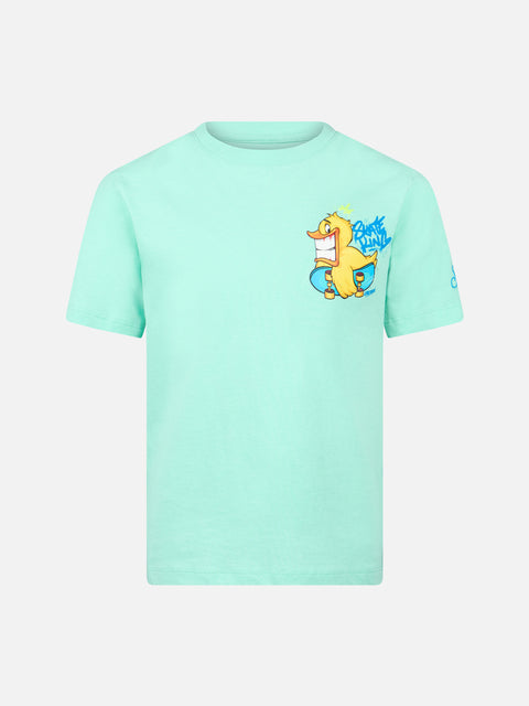 Boy cotton t-shirt with cryptopuppets ducky print | CRYPTOPUPPETS SPECIAL EDITION - MC2 Saint Barth