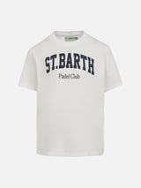 T-shirt da bambino in cotone con scrittaSt. Stampa del club di padel Barth