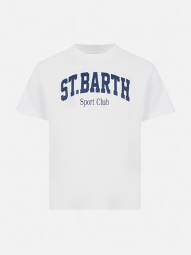 Cotton t-shirt with St. Barth sport club print
