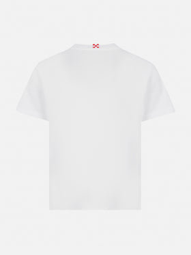 Cotton t-shirt with St. Barth sport club print