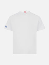 Cotton t-shirt with Run of with me embroidery