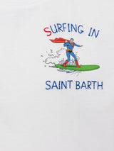 Cotton t-shirt with Surfing in St. Barth embroidery and Superman print | MARVEL SPECIAL EDITION