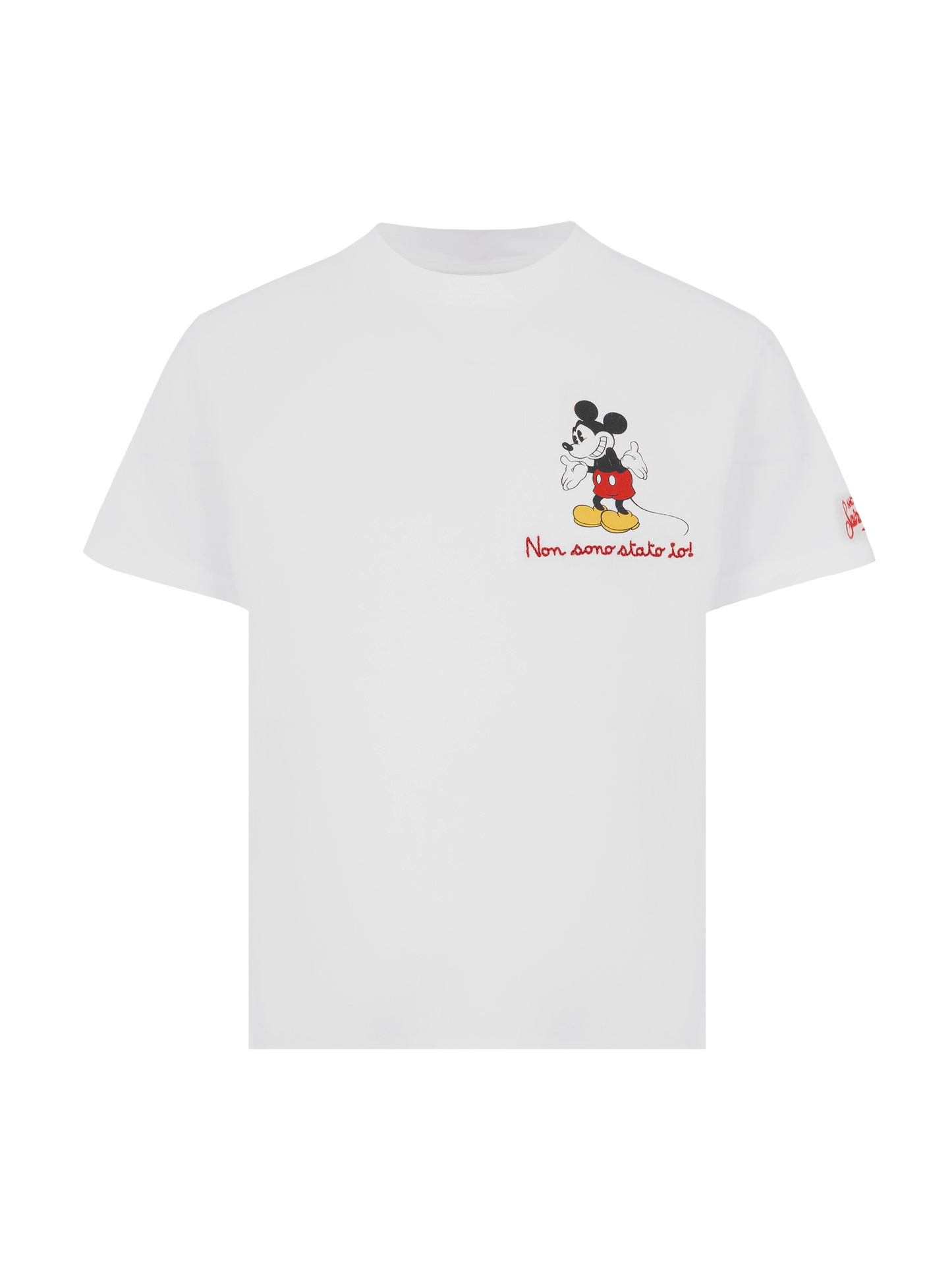 Baumwoll-T-Shirt mit „Non sono stato io“-Stickerei und Mickey-Mouse-Aufdruck | DISNEY® SPECIAL EDITION