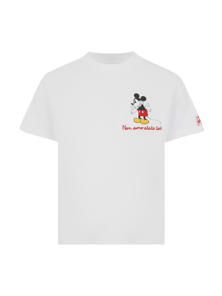 Cotton t-shirt with Non sono stato io embroidery and Mickey Mouse print | DISNEY® SPECIAL EDITION - MC2 Saint Barth