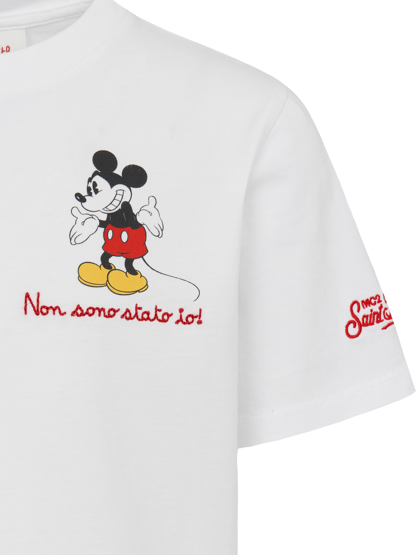 Baumwoll-T-Shirt mit „Non sono stato io“-Stickerei und Mickey-Mouse-Aufdruck | DISNEY® SPECIAL EDITION