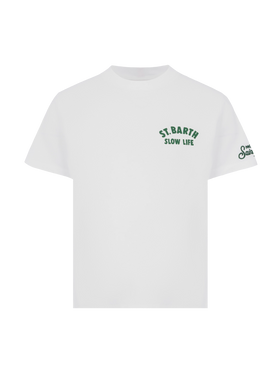 Baumwoll-T-Shirt mit Saint Barth Relaxed Life-Print