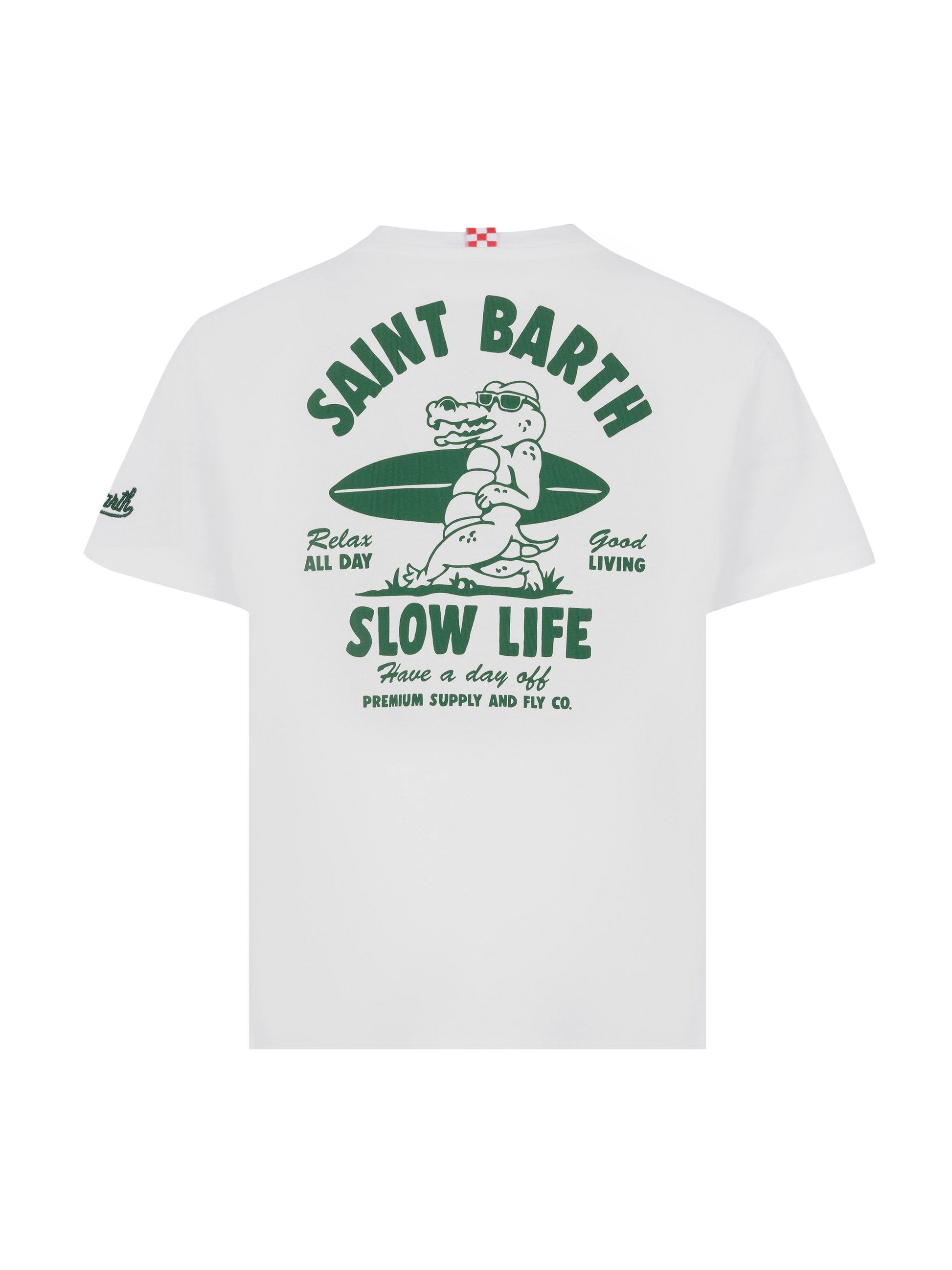 【関税&送料込】MC2 Saint Barth T-shirts and Polos White Cotton t-shirt with Saint Barth relaxed life print – MC2