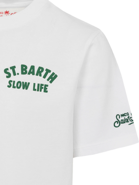Baumwoll-T-Shirt mit Saint Barth Relaxed Life-Print