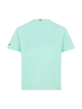 Baumwoll-T-Shirt mit Cresco Veloce-Stickerei