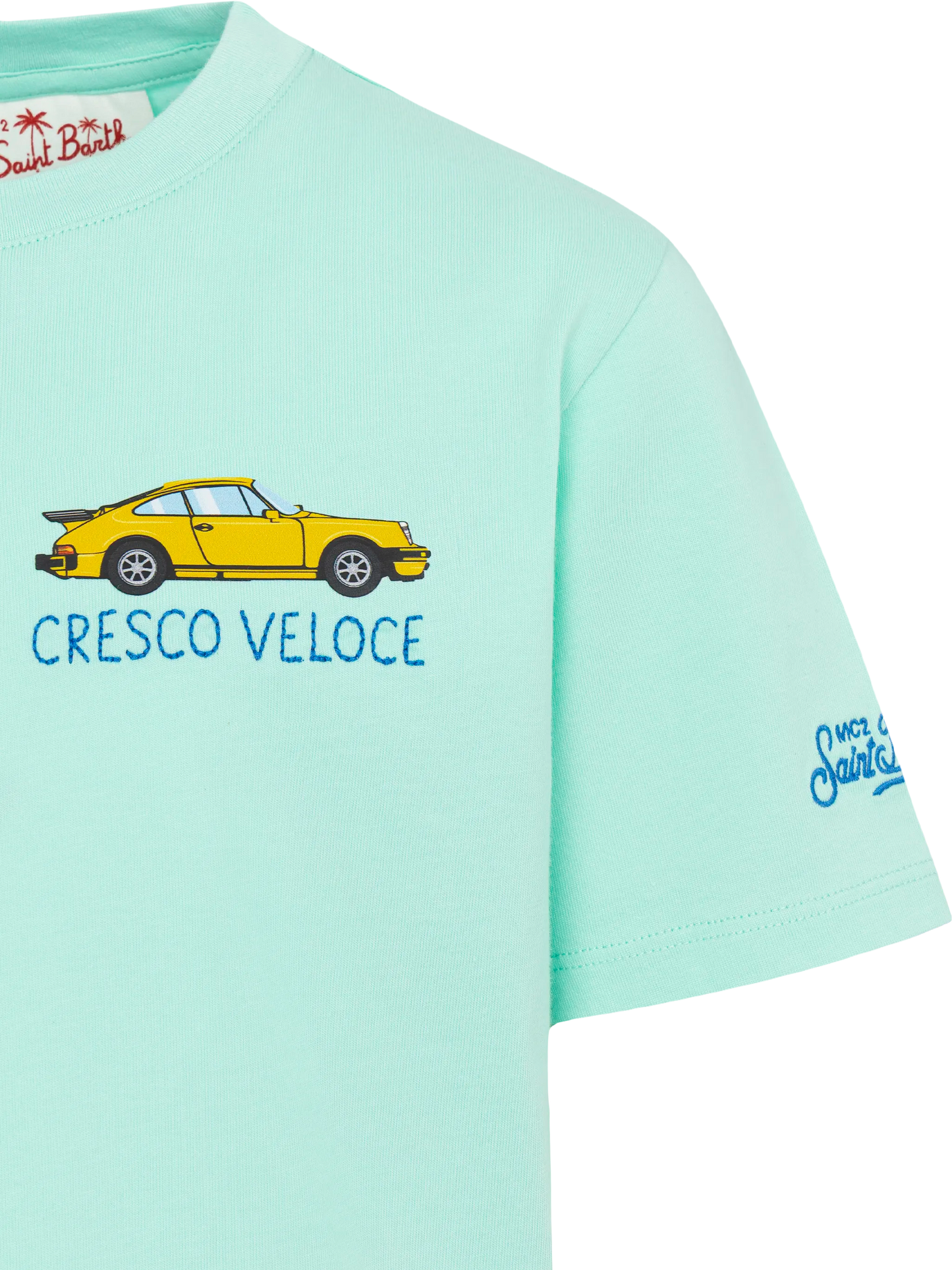 Baumwoll-T-Shirt mit Cresco Veloce-Stickerei