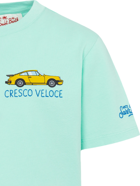 Baumwoll-T-Shirt mit Cresco Veloce-Stickerei