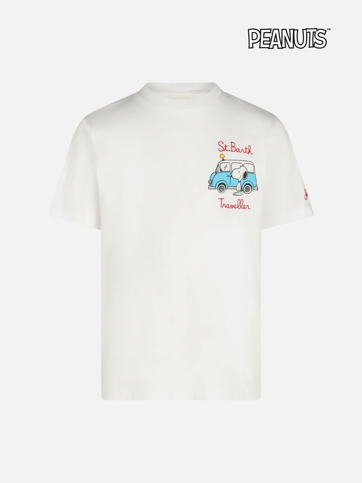T-shirt da bambino in cotone con stampa Snoopy e ricamo St. Barth Traveller | EDIZIONE SPECIALE SNOOPY PEANUTS