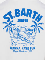 T-shirt in cotone con stampa St. Barth surfer