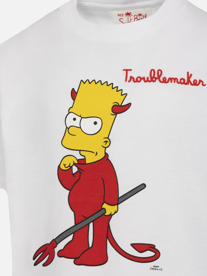 Boy cotton t-shirt with Bart print and embroidery | THE SIMPSON SPECIAL EDITION - MC2 Saint Barth