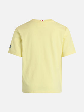 T-shirt da bambino in cotone con stampa Snoopy e ricamo St. Barth boat show | EDIZIONE SPECIALE SNOOPY PEANUTS