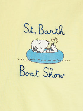 T-shirt da bambino in cotone con stampa Snoopy e ricamo St. Barth boat show | EDIZIONE SPECIALE SNOOPY PEANUTS