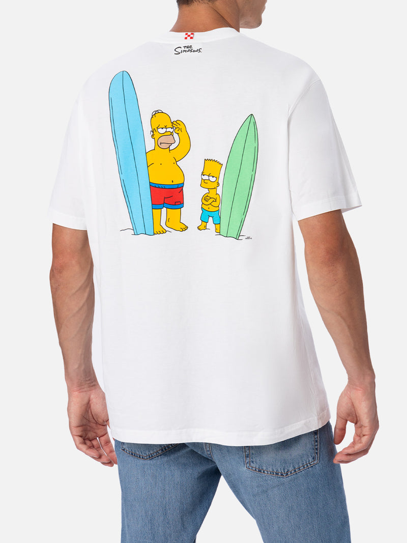 Man cotton t-shirt with The Simpson front embroidery and back print | THE SIMPSON SPECIAL EDITION