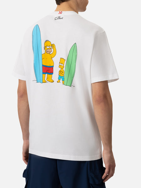 Man cotton t-shirt with The Simpson front embroidery and