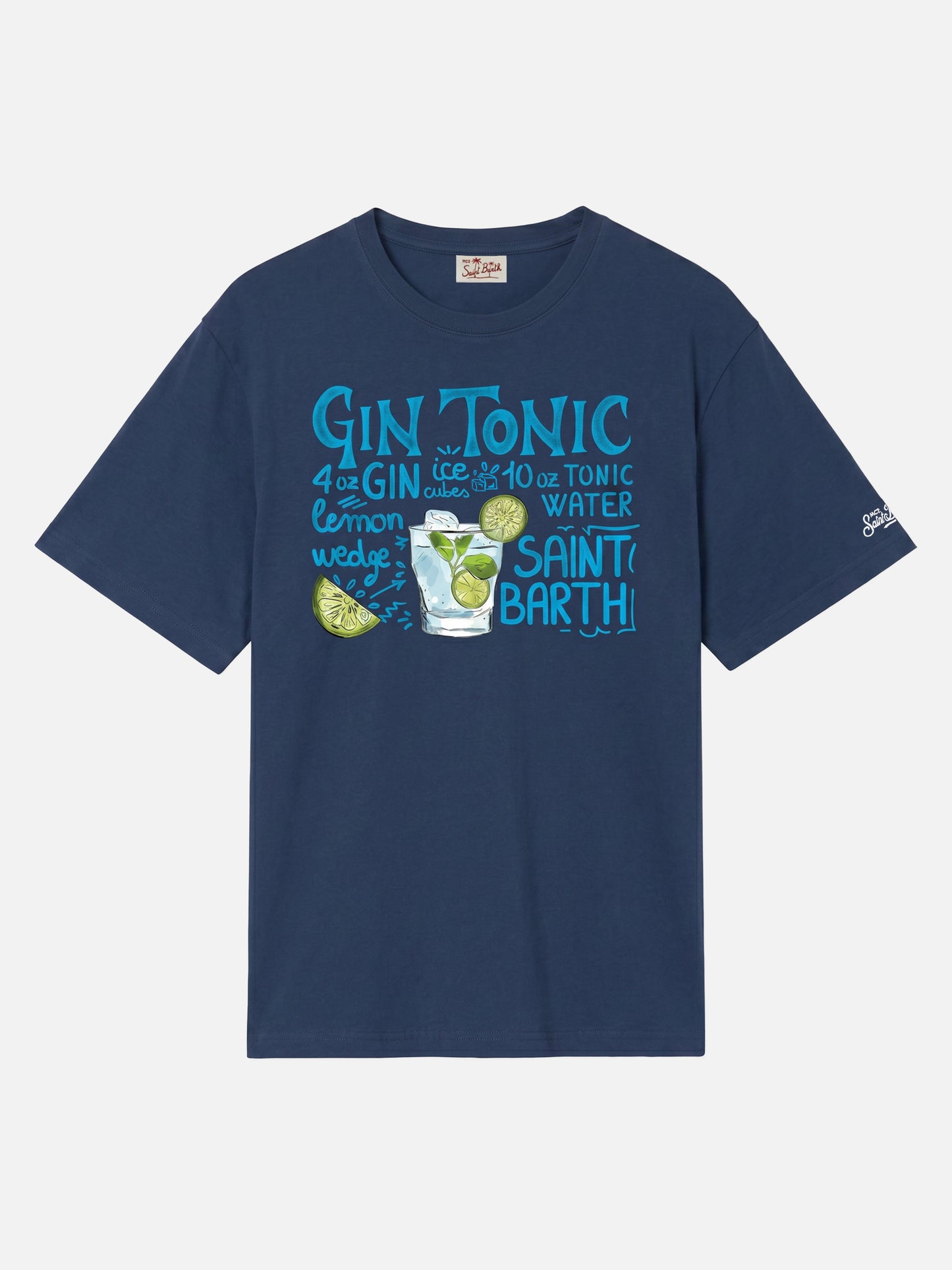 Herren-T-Shirt aus Baumwolle mit Gin Tonic-Aufdruck