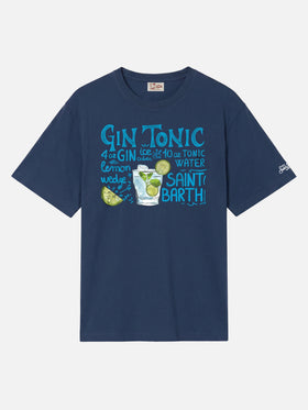 Herren-T-Shirt aus Baumwolle mit Gin Tonic-Aufdruck
