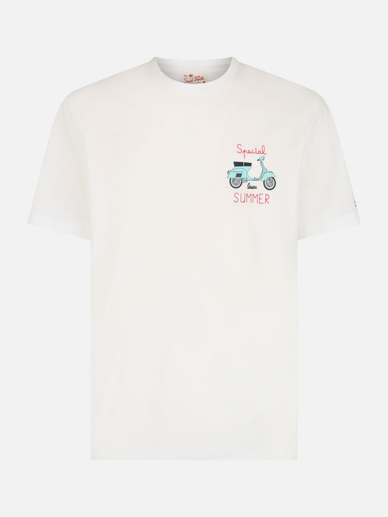 Herren-T-Shirt mit platziertem Vespa-Aufdruck und Stickerei | VESPA-SONDEREDITION