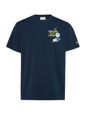Cotton T-shirt with Gin Tonic small print