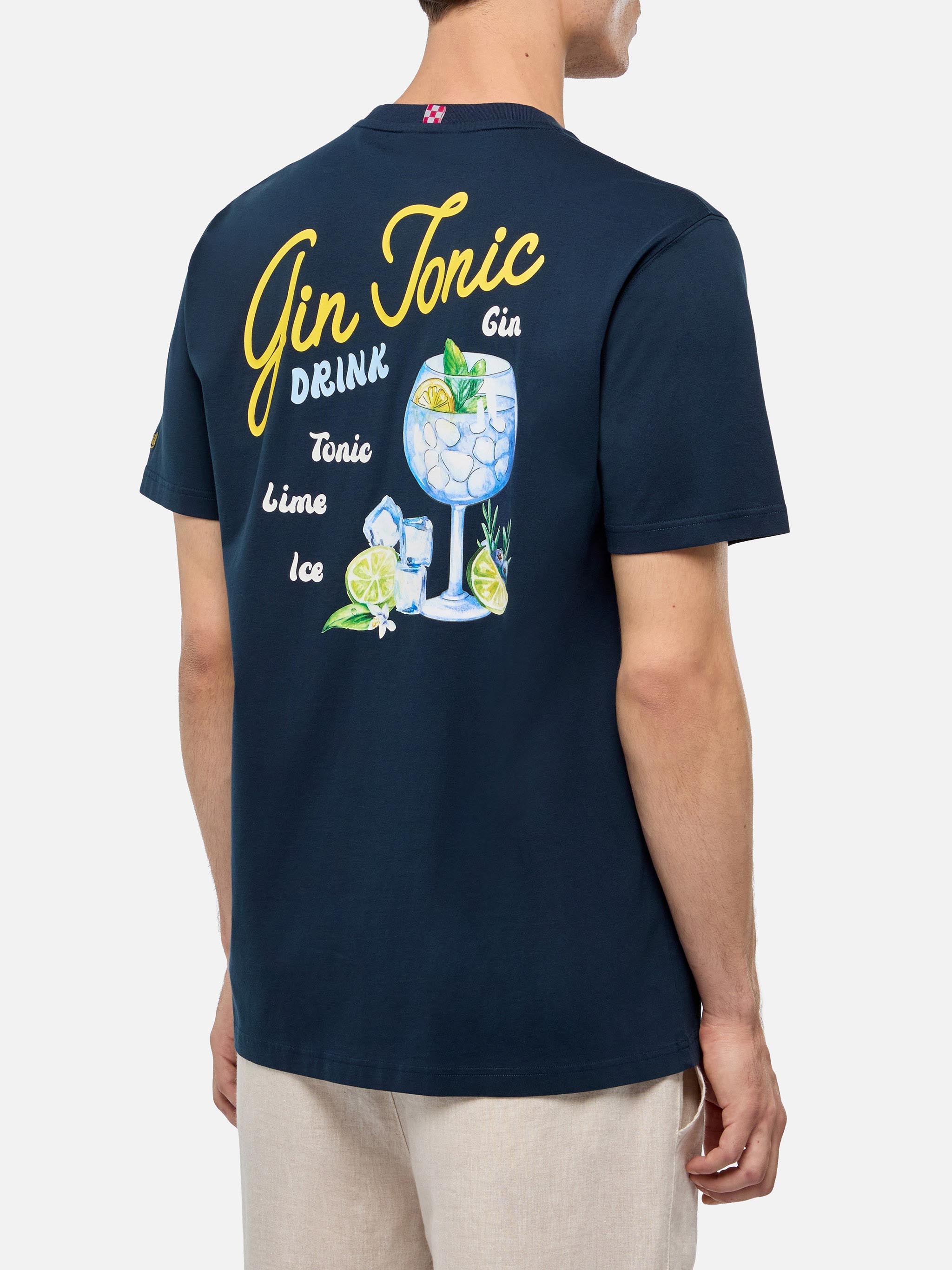 Cotton T-shirt with Gin Tonic small print – MC2 Saint Barth