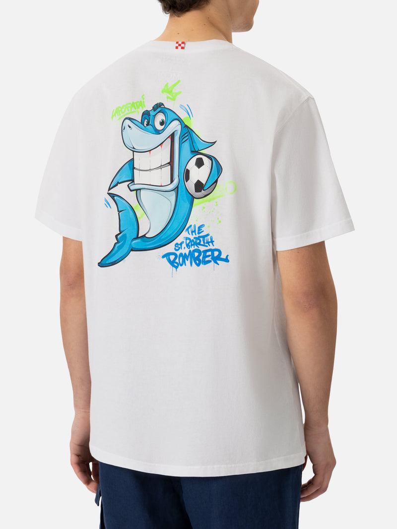 Cotton T-shirt with Cryptopuppets Shark bomber print |CRYPTOPUPPETS SPECIAL EDITION